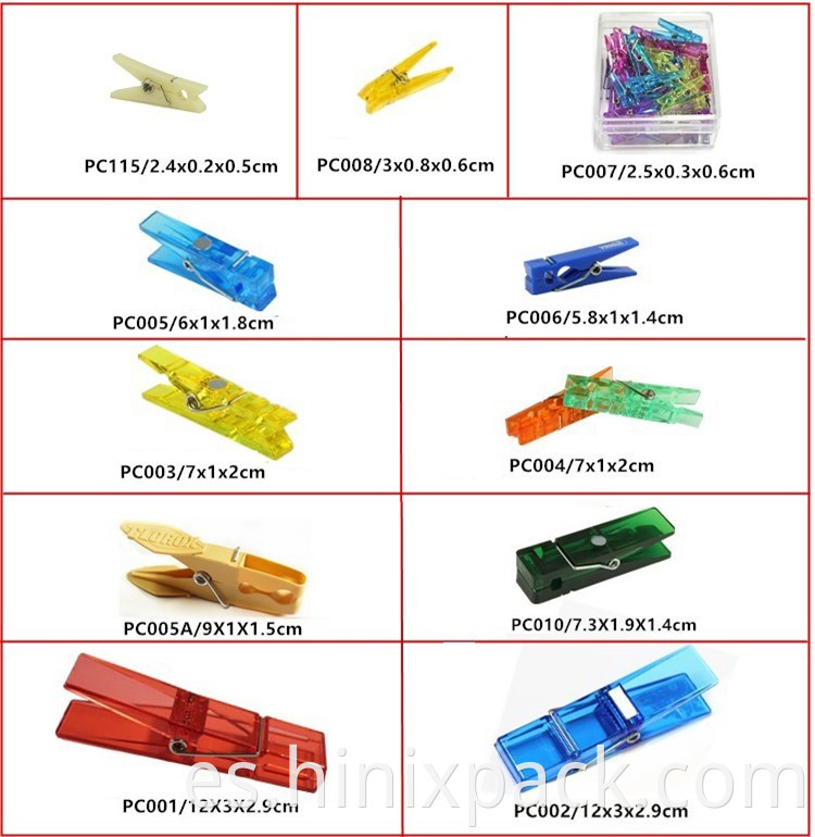 Mini Plastic Transparent Color Clip 